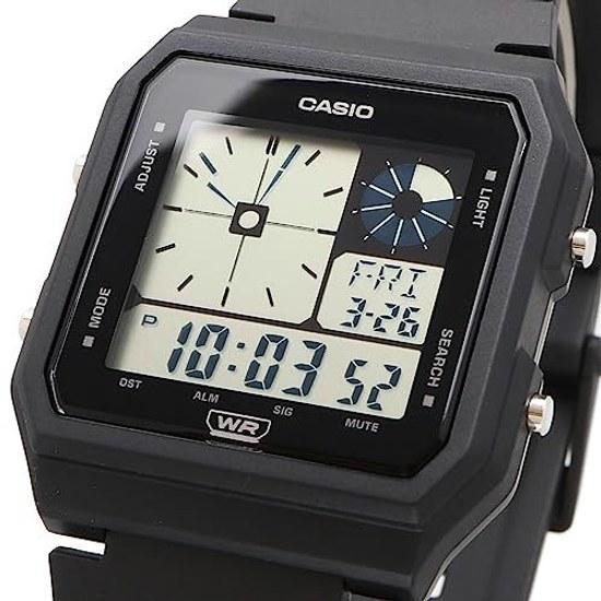 CASIO Стандартные Аналогово-Цифровые Часы LF-20W-1A Унисекс Черные Зарубежная Модель