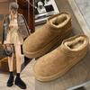 Bread 2025 Snow Boots Women's Fur Integrated Velvet Cotton Shoes Platform Muffin Shoes Warm New Short Tube Winter