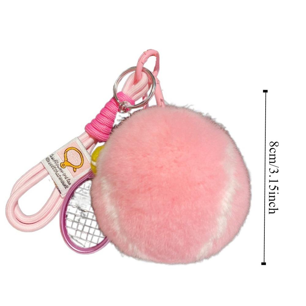 Backpack Hanging Tennis Ball Plush Pendant Plush Plush Tennis Keychain  Car Decoration