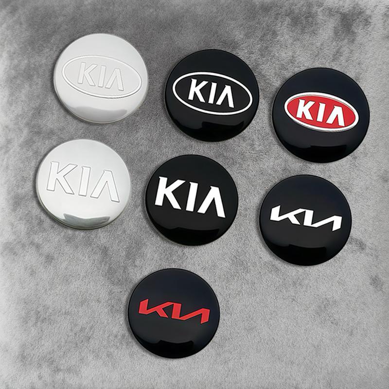 COZN3 4Pcs Car Tire Wheel Hub Center Cover Badge Sticker For Kia Sportage Carnival Seltos Sorento Rio Borrego Ceed Forte K3 K5 EV3 EV6