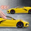 1:24 Corvette C8 R Сплав Спортивный Автомобиль Модель Литье под Давлением Металл Трековые Гонки Транспортные Средства Модель Автомобиля Симуляция Звука и Света Детская Игрушка Подарок