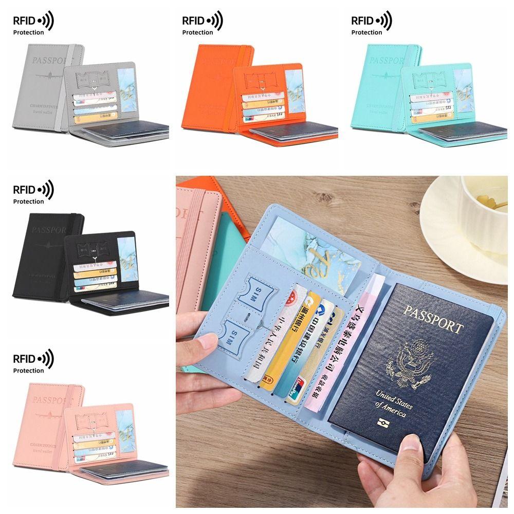 Travel Wallet PU Leather Passport Holder Passport Package PU Passport Clip  Man Women