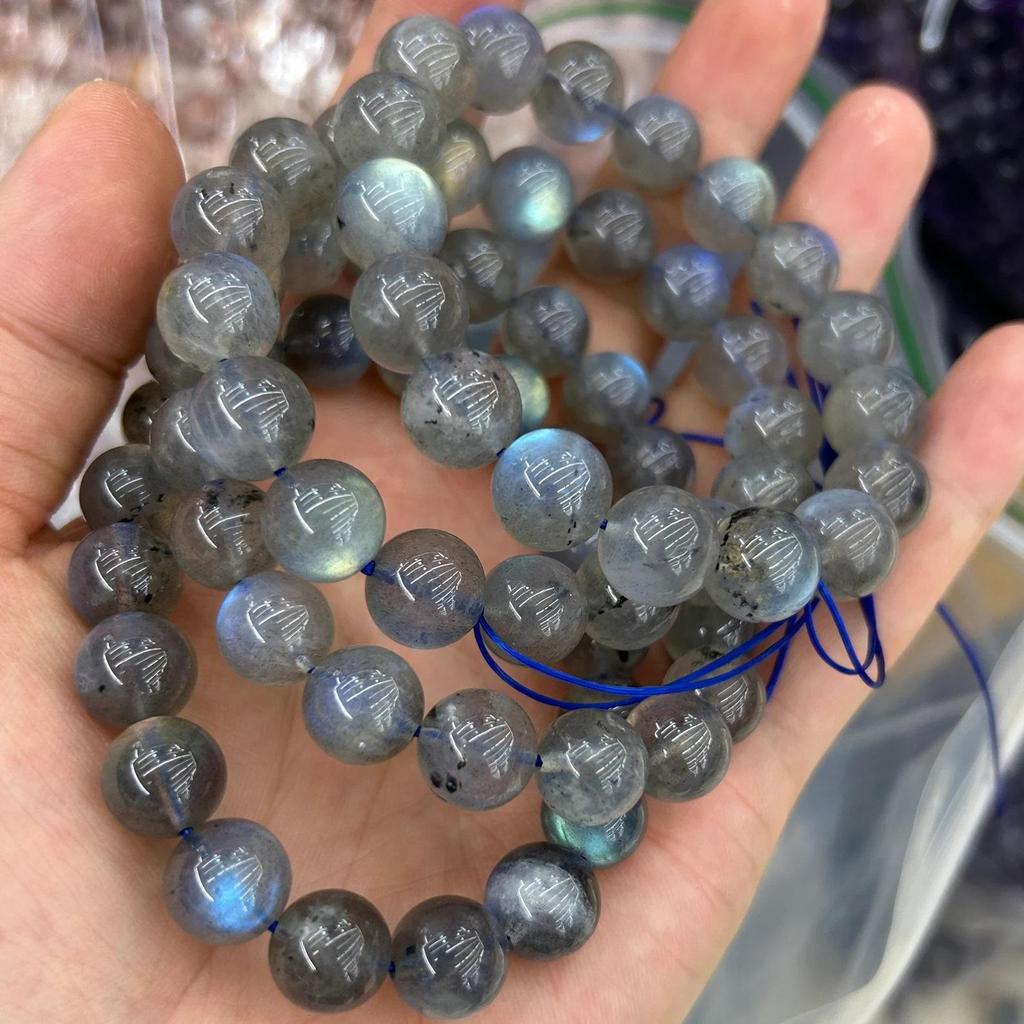 Браслет из синего лабрадорита для женщин, браслет из натуральных камней в подарок 6 мм 8 мм 10 мм 12 мм 7,5''