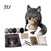 Handmade Fantasy Headwear Hood Crochet Kit, Cute Animal Hat DIY Dragon Unicorn Halloween Cosplay Kit Skull Earflap Craft for Adults, Headgear Novelty