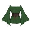Женский топ с корсетом, средневековый пиратский блузка с открытыми плечами, нестандартные расклешенные рукава, лепестковый подол, костюм для косплея на фестивале