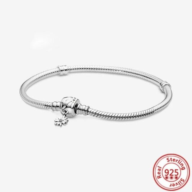 Корона-змея-цепочка, браслет из 100% стерлингового серебра 925 пробы, безопасные бусины в форме сердца, подвески, браслеты для женщин и девочек, изготовление ювелирных изделий своими руками