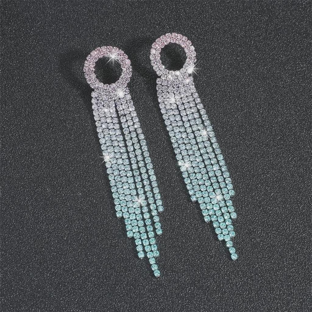 Роскошные европейские и американские серьги-кисточки со стразами: Элегантный дизайн с бриллиантами для женщин.