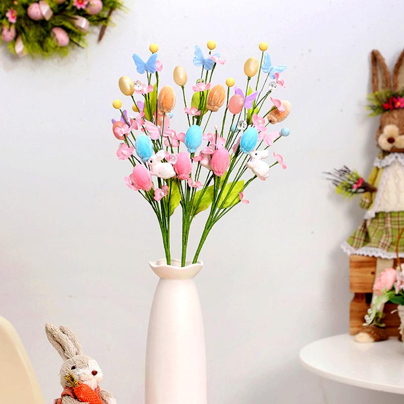 1 шт. Букет кроликов, практичный искусственный цветок, сделай сам, пасхальное украшение, INS, принадлежности для фестиваля яиц для воскресения