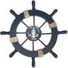 Rosenice Деревянный штурвал Морской штурвал Корабля Настенный декор Темно-синий
