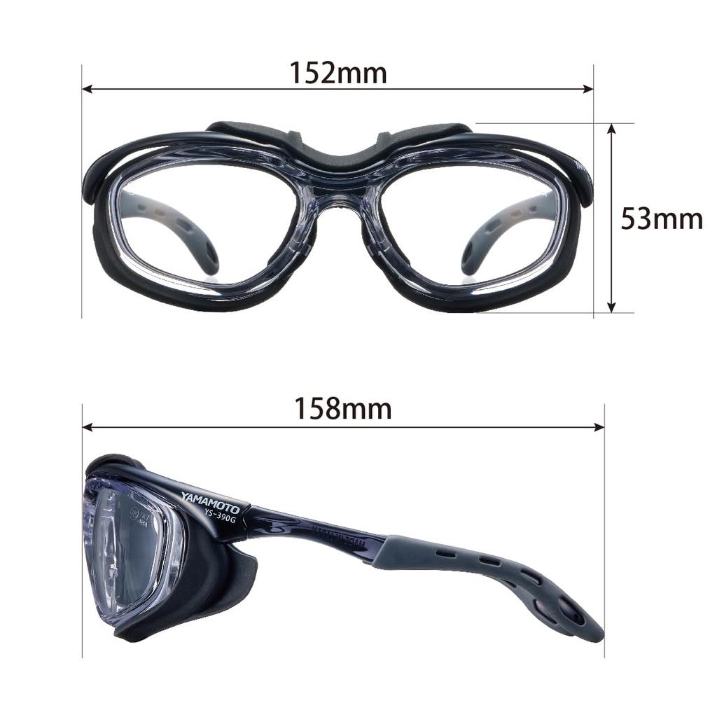 Yamamoto Kogaku Protective Glasses with Made In JIS UV Comfortable for Use YS-390G Gasket, Anti-Fog, Anti-Scratch, Japan, Standard, Protection,