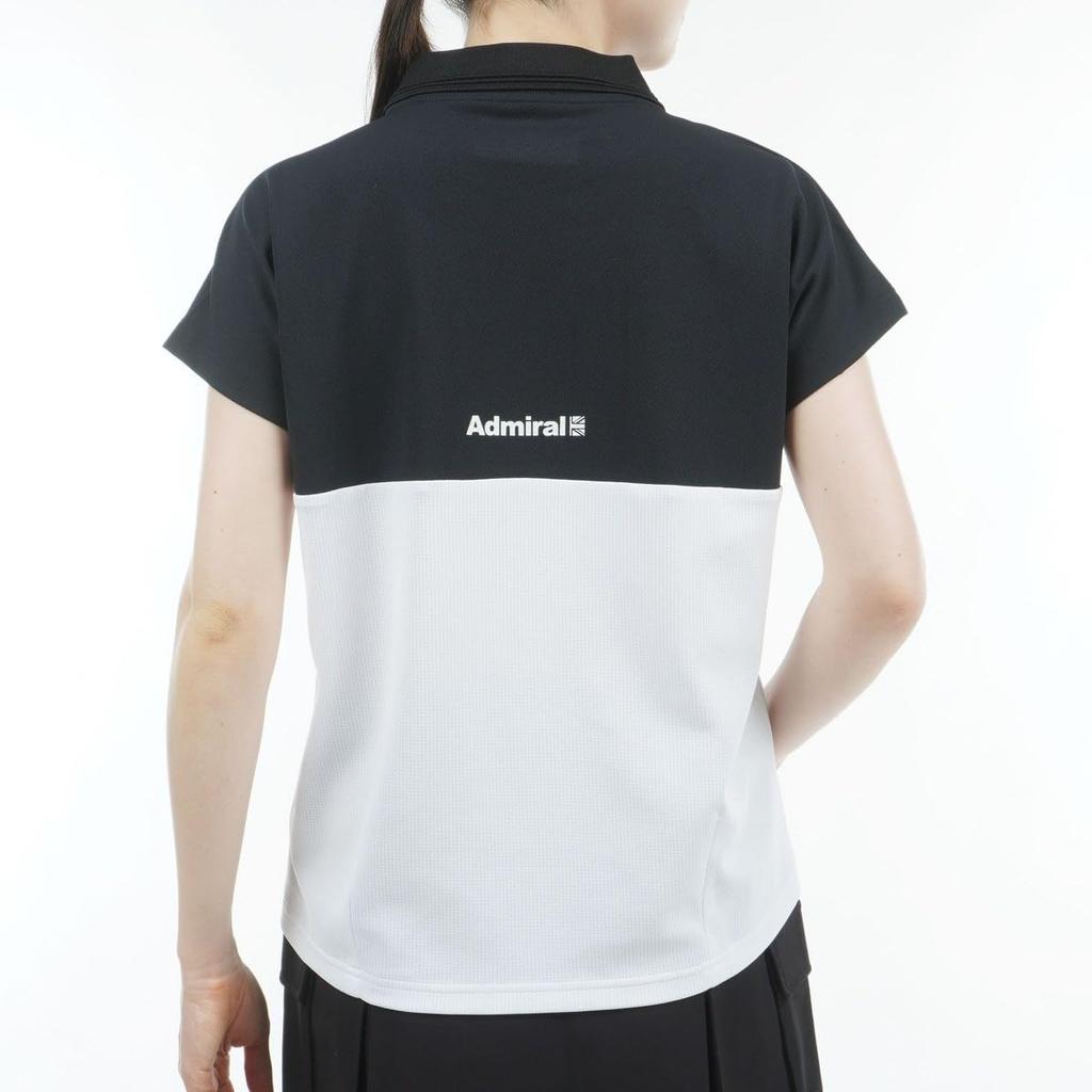 Женская классическая сетчатая рубашка Admiral Golf с французским рукавом, черная