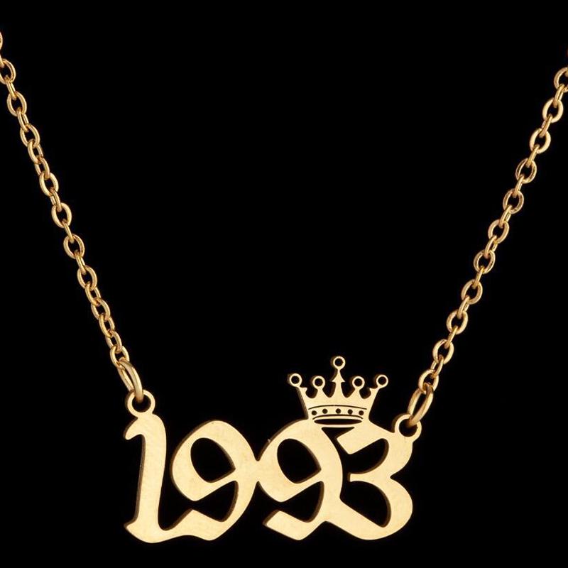 Персонализированные ожерелья с номером года для женщин на заказ 1986 1993 1999 2003 2019