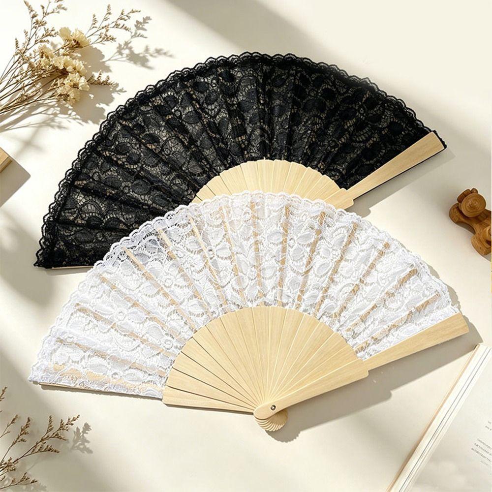 Portable Folding Handheld Fan Floral Lace Women's Folding Fan Lace Hand Fan Bridesmaid Gifts