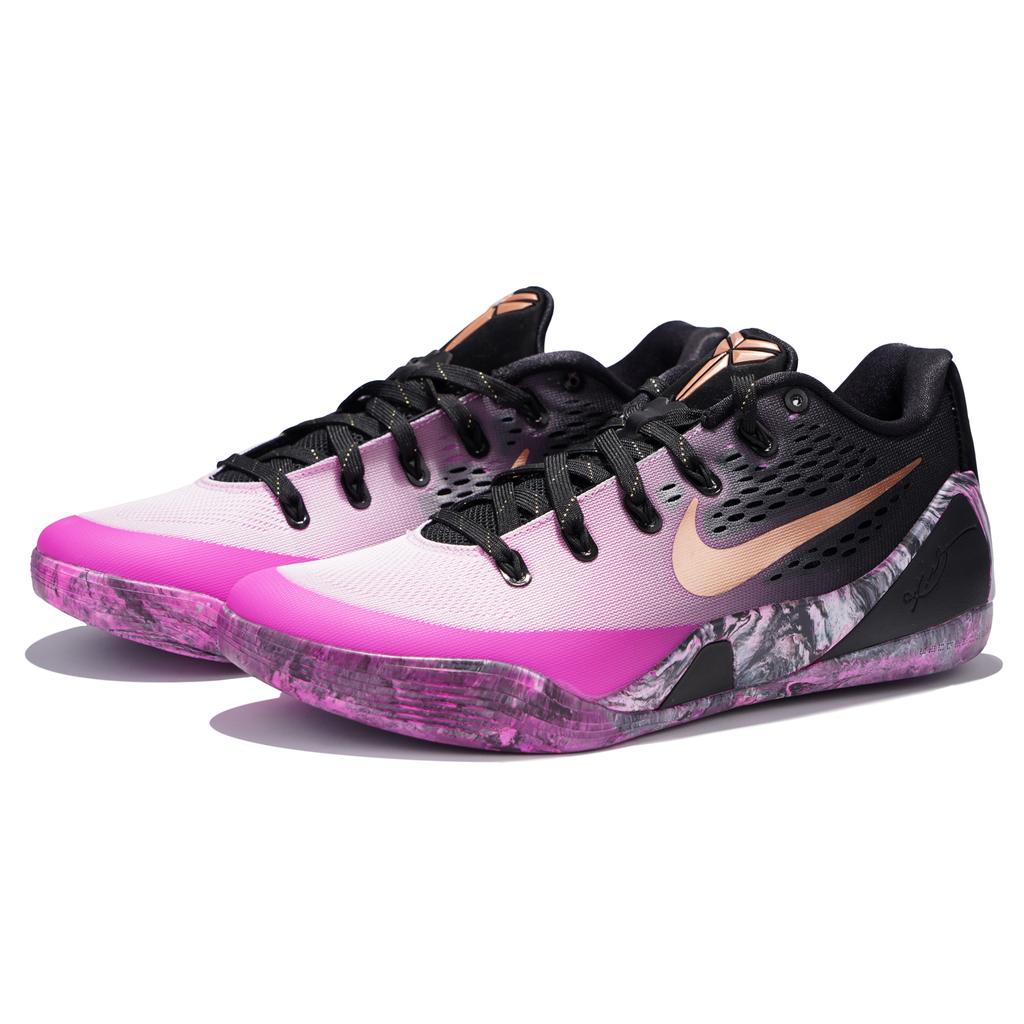 Nike Кроссовки для баскетбола Kobe 9 Устойчивые к истиранию Устойчивые к истиранию Низкие Унисекс Черно-розовые FZ7333-002(Команда-9)