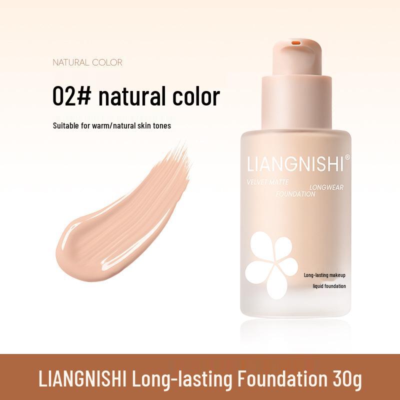 Liang Ni Shi Long-Lasting Soft Light Moisturizing Foundation: Brightening, Smudge-Free, Close-Fit, Oil-Control, Soft Focus.