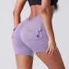 Yoga Shorts Women Pocket Scrunched Butt Gym Leggings High Waist Push Up Booty Sports Shorts Fitness