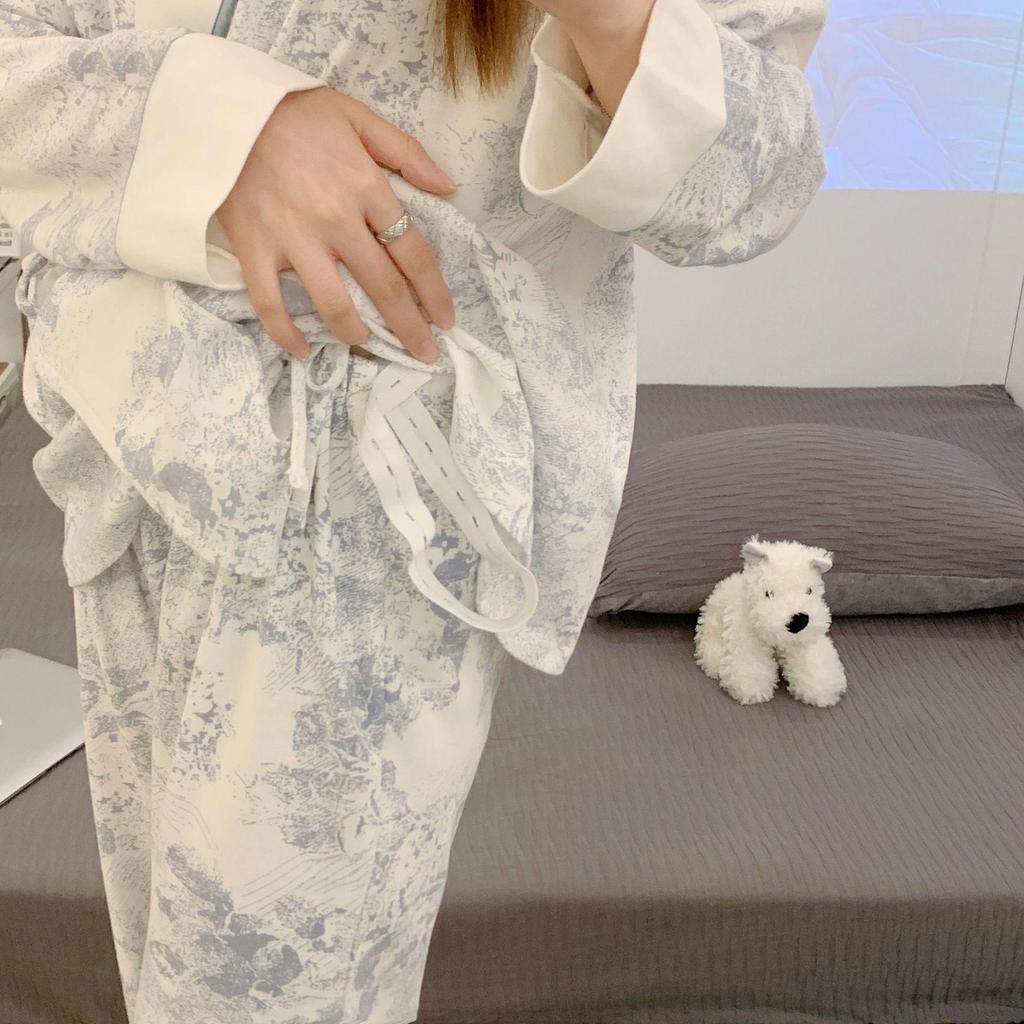 Комплект хлопковой пижамы для беременных на все сезоны: Удобная домашняя одежда для беременных и кормящих женщин