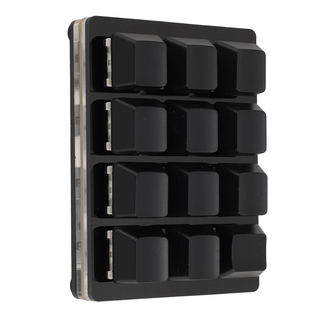 12-клавишная механическая игровая клавиатура Mini USB Проводная RGB красная кнопка Программируемая макро-клавиатура черная