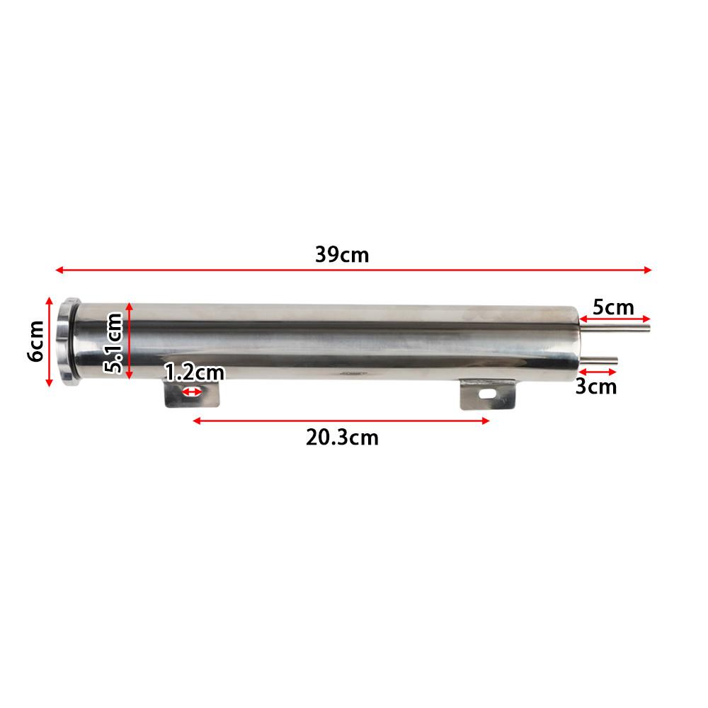 Universal Radiator Coolant Overflow Tank Polished Stainless Steel 2"x13" 3"x10" Puke Tank Can