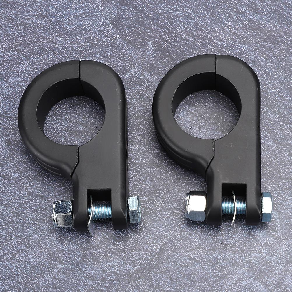 38mm 1.5in   Foot Rest Footpeg Mounting P Clamp Motorcycle Accessory Fit for  (Black )