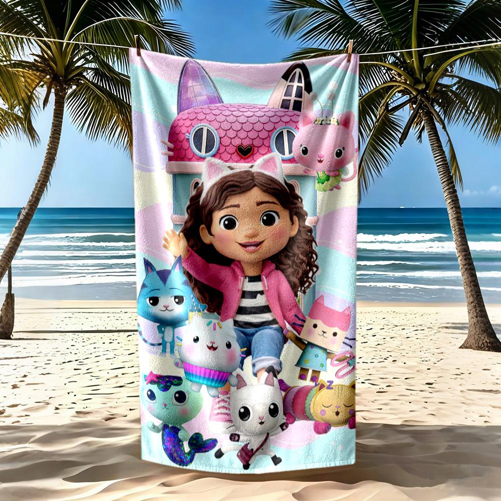 Cartoon Cute Gabbys7 Beach Towel Quick-Dry Soft Microfiber Comfortable Lightweight