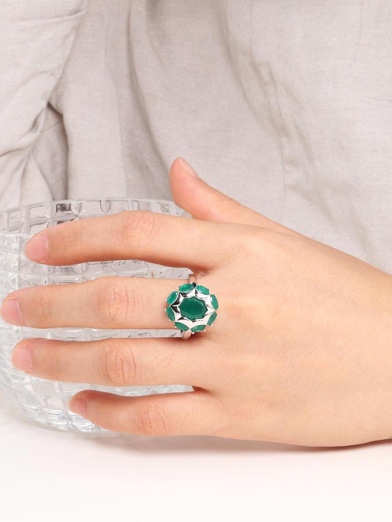 Классическое женское кольцо с зеленым агатом и натуральным драгоценным камнем, серебро 925 пробы, простой дизайн, для повседневного ношения