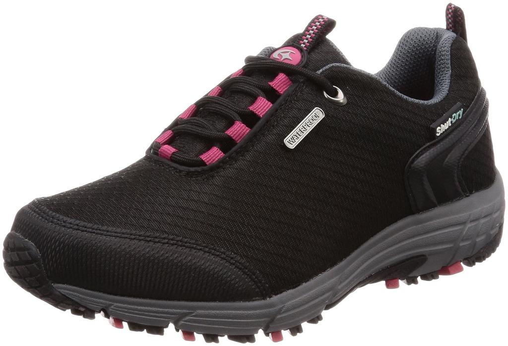Moonstar SPLT SDL02 Walking Shoes for All Weather Shock Sizes Size Women's Sneakers, Waterproof, Conditions, Absorption, 22-25cm, Black, 24.0cm
