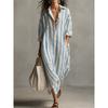 Stripe Shirt Dress With Pockets For Casual Summer Wear
