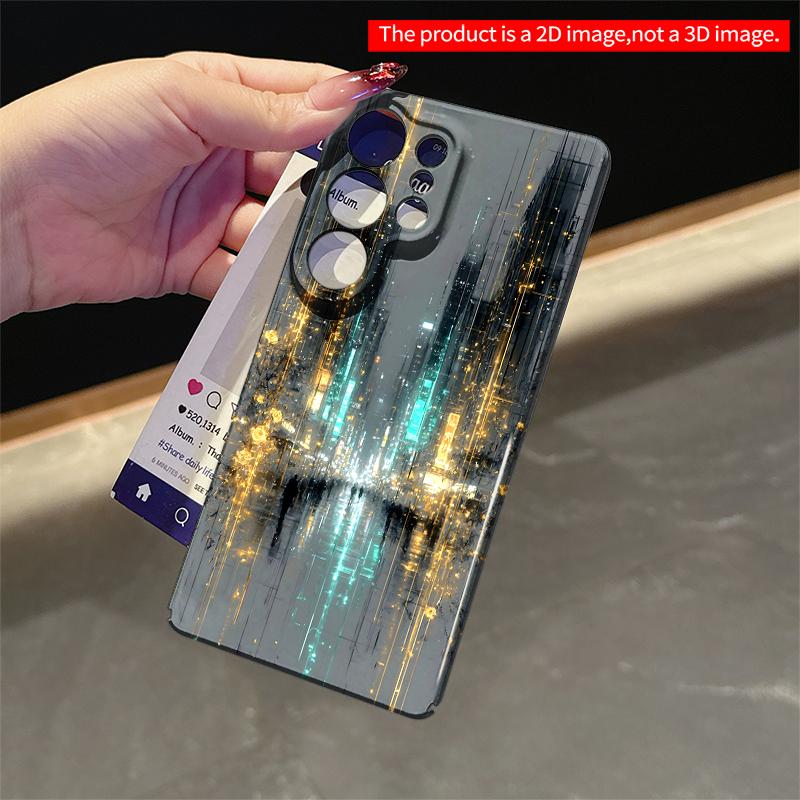 2DFlat Samsung phone case Neon Rain Cityscape Abstract Art Phone Case Applicable to Galaxy S22 S23 S24 S25ULTRA S26 A12 A13 A14 A15 A16