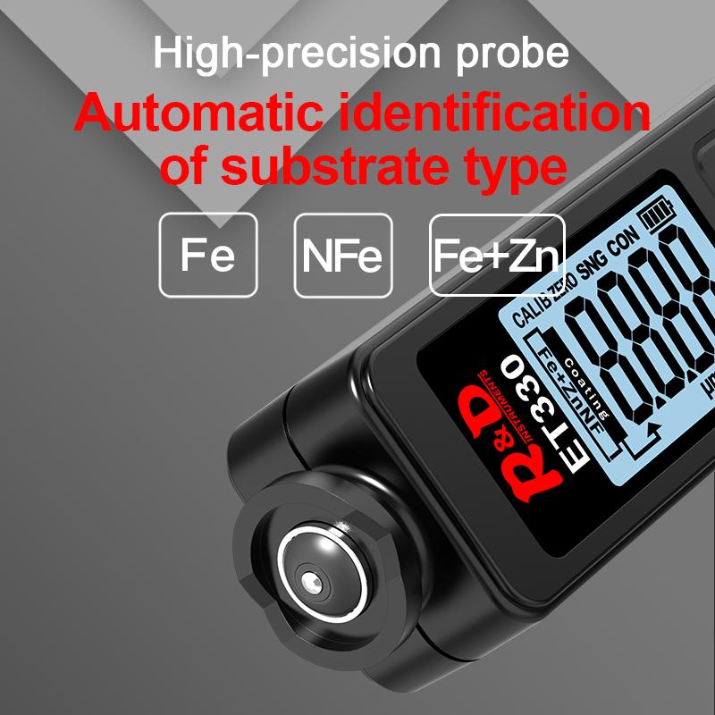 R&D ET330+ZN Car Paint Thickness Gauge Portable Coating Thickness Gauge for Car 0-1500um Fe & NFe Coating Tester Meter