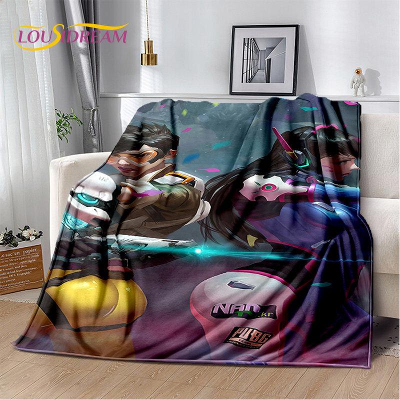 Мягкое плюшевое одеяло Overwatch Gamer DVA Reaper, фланелевое одеяло, плед для гостиной, спальни, кровати, дивана, пикника, ребенка 3D