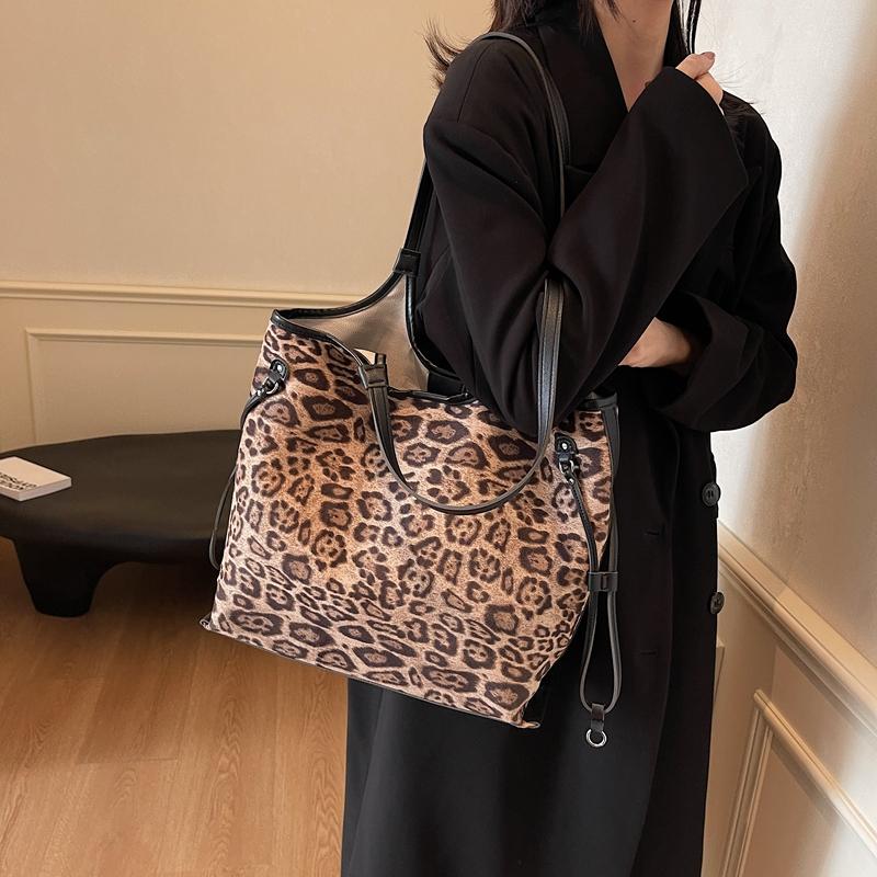 Сумка Commuter с леопардовым принтом, большая вместимость, женская сумка через плечо, студенческая сумка-тоут