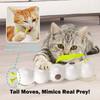 Interactive Cat Feather Toy Automatic Fluffy Cat Teaser Whack-a-Mole Cat Toy USB with Suction Cup Perfect for Indoor Cats