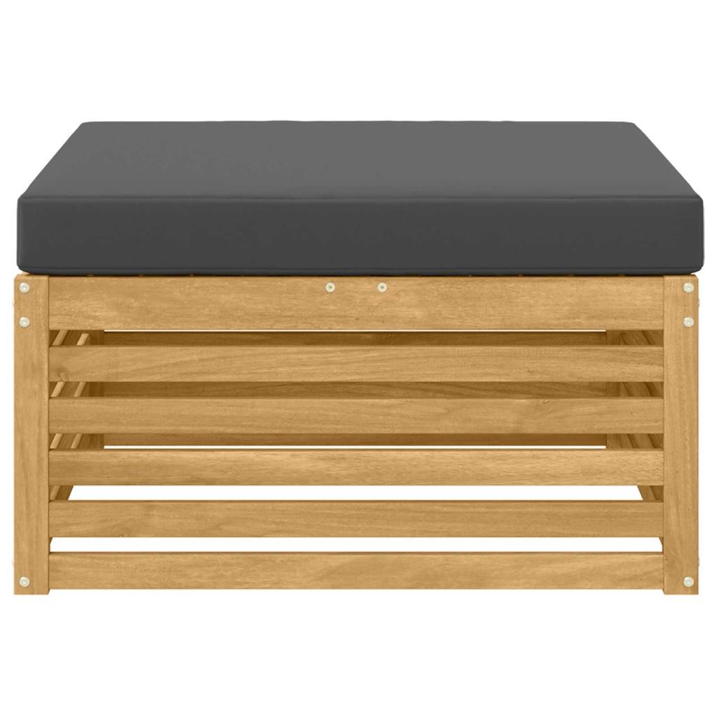 Outdoor Footstool Solid Acacia Wood White