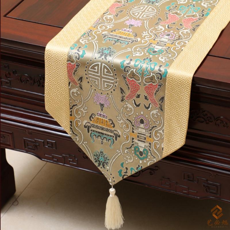 Новый китайский стиль тканый парчовый настольный флаг, современная мода, простой настольный флаг, сельский обеденный стол, чайный стол, скатерть