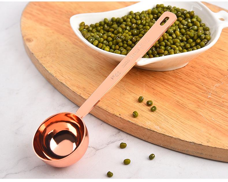 Stainless Steel Long Handle Measuring Spoon Set: 30ml Coffee, 15ml Milk/Fruit Powder - Perfect Baking Tool