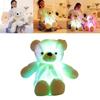 Led Light-up Teddy Bear Plush Toy With Bow Tie Design Long-haired Colorful Flashing Lights