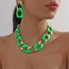 Women Colorful Earrings and Necklace Set Geometric Hip Hop Women Neck Jewelry Daily Wear Jewelry Set for Any Occasion