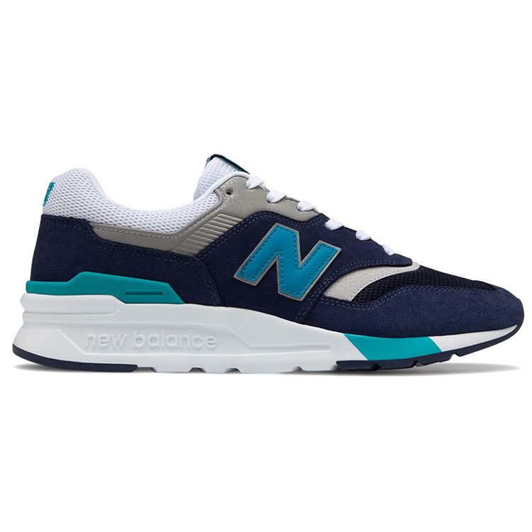 New Balance Nb 997H Удобные Изысканные Кожаные Амортизирующие Дышащие Низкие Кроссовки для Марафона Унисекс Неоново-Водно-Голубые CM997HCT