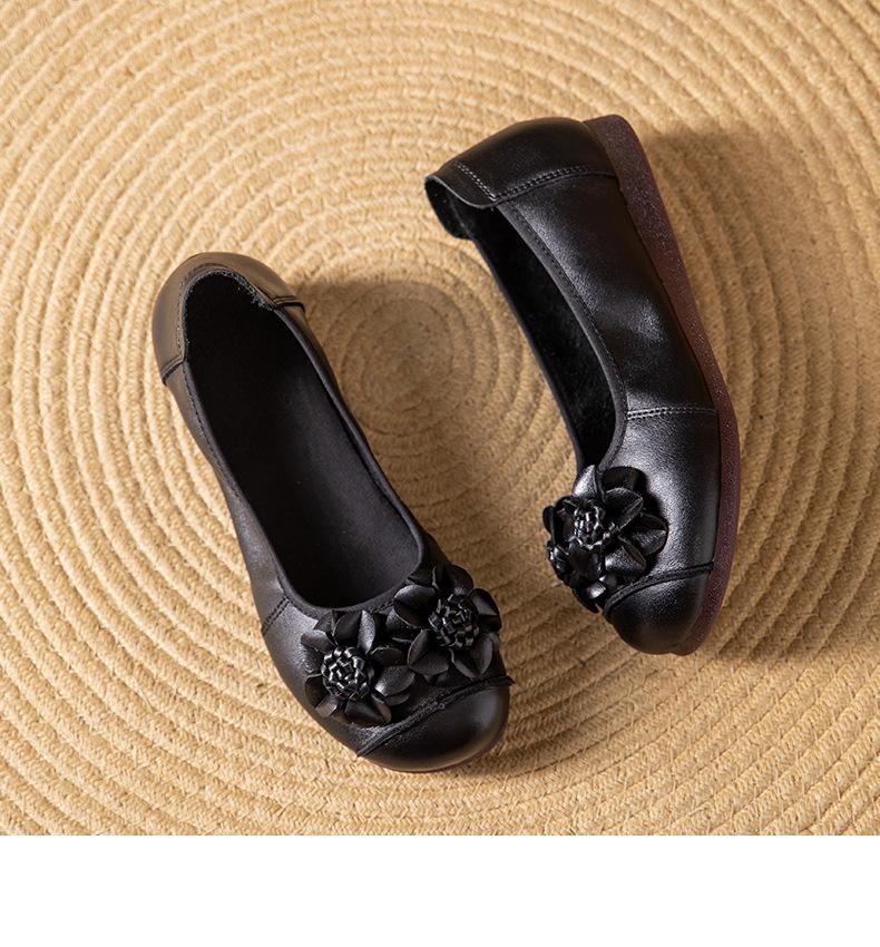 2025 Цветочные балетки Женские туфли ручной работы из натуральной кожи Женские роскошные мокасины Женские туфли для вождения без застежек