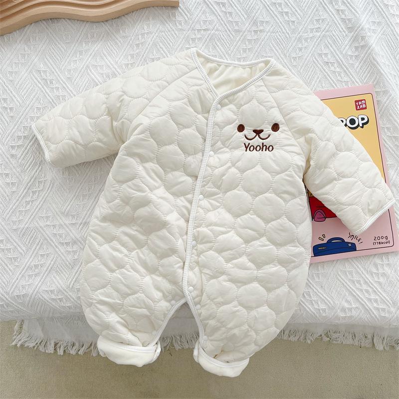 Bear Baby Winter Jumpsuit Scarf Autumn Toddler Outfit Set Fleece Newborn Romper for Boys Girls Clothes Infant Onesie