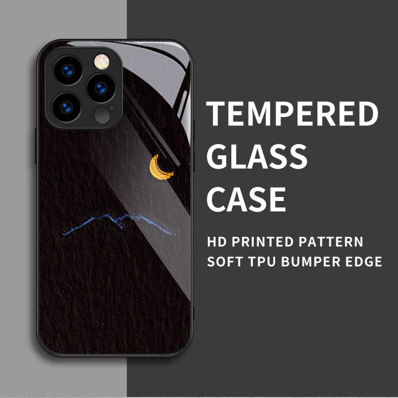 Закаленный стеклянный корпус с принтом Moon Night Mountain, защитный чехол, мягкий чехол из ТПУ для Xiaomi Redmi