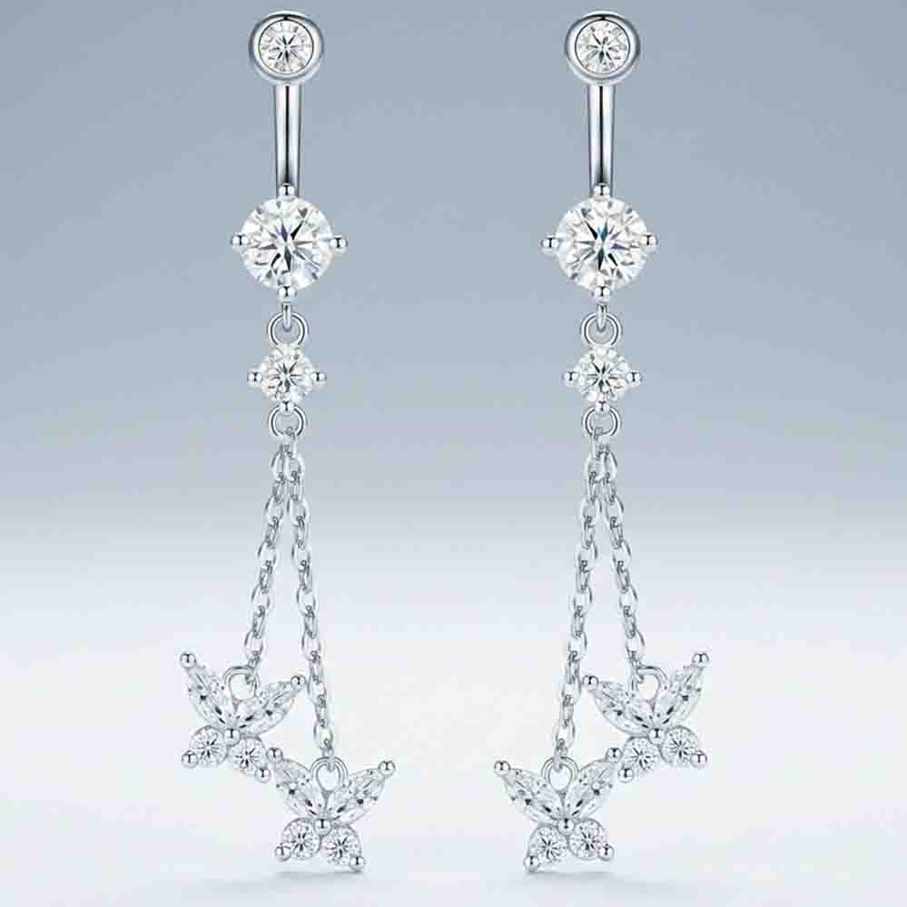 WUIHA Vintage 100% 925 Sterling Silver Real GRA Moissanite Diamonds Gemstone Drop Dangle Earrings Butterfly Tassel Fine Jewelry