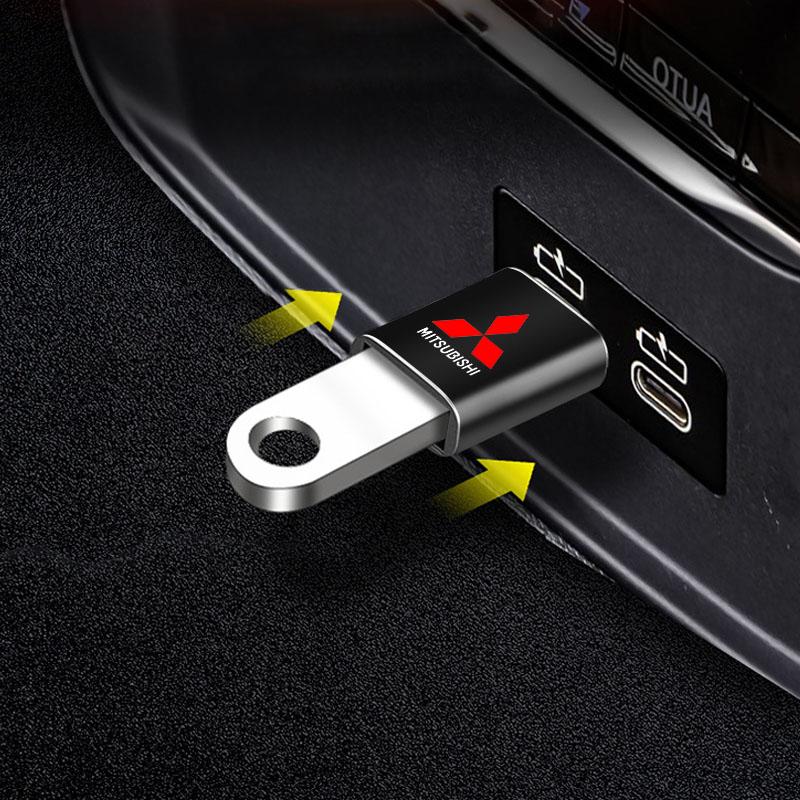 Автомобильный USB Type C Кабель-конвертер Зарядный адаптер Для Mitsubishi Lancer Ralliart 10 3 9 EX Outlander 3 ASX L200 Аксессуары
