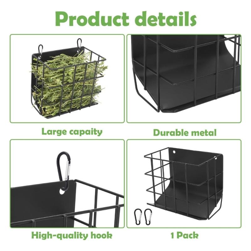 Metal Guinea Pigs Feeder With Anti Tipping Grille Removable Hays Rack top sale