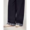 INMAN Women's Plaid Turn-up Wide-Leg Casual Pants