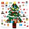 Войлочная новогодняя елка для малышей, светодиодная подсветка, набор для самостоятельной сборки новогодней елки с Санта-Клаусом, снеговиком, снежинкой, чулком