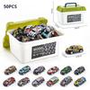 50PCS Mini Diecast Cars Toy Set with Storage Case, Inertia Powered Vehicles Play & Display Toy Collection for Kids Gift Ideas