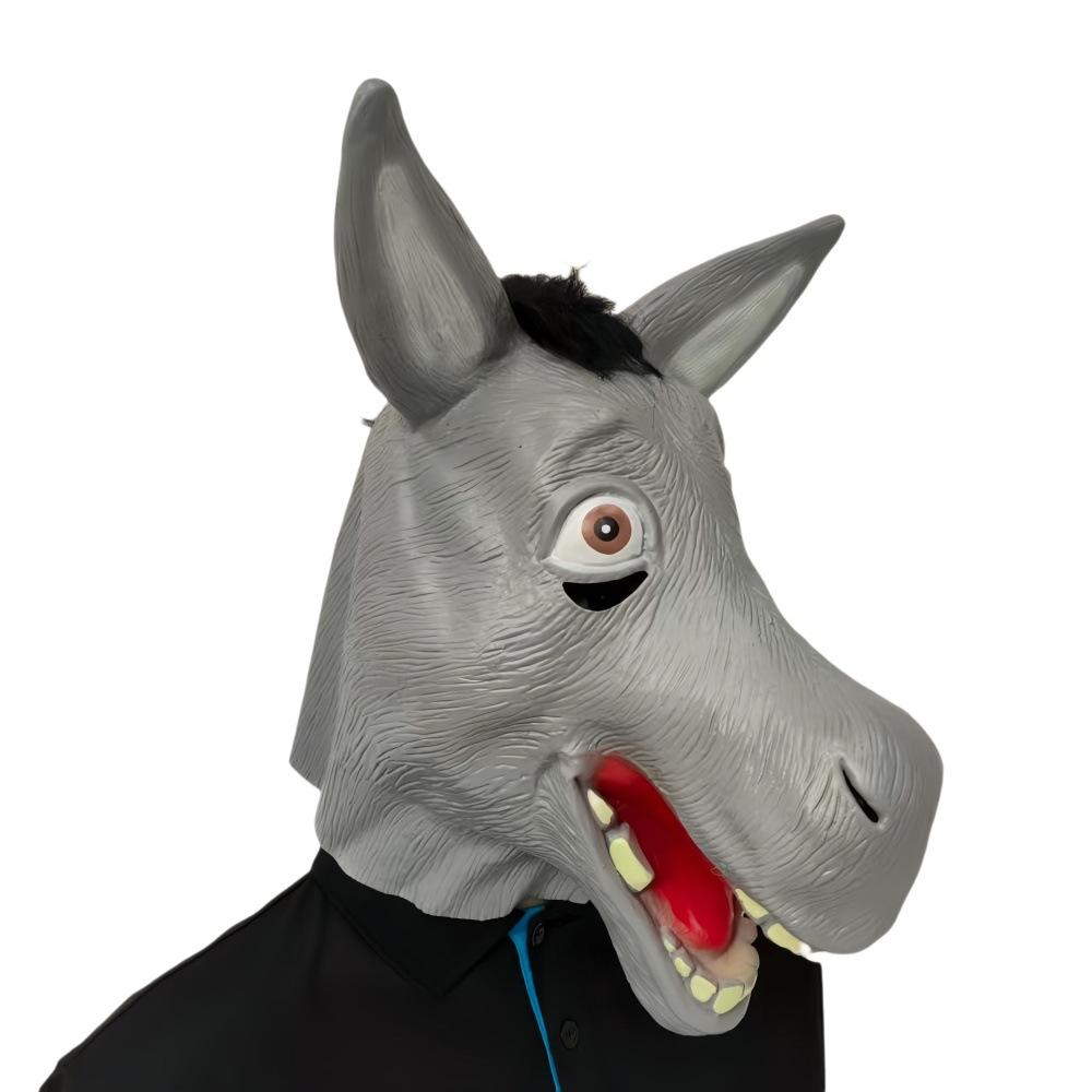 Happy Donkey Hood Halloween Funny Dress Up Poor Donkey Mask Big Mouth Mask Bar Dance Party Mask Smiley Face