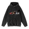 Худи с принтом Luffy & Zoro из аниме, washed vintage, 440 г - Ретро хлопковая уличная толстовка